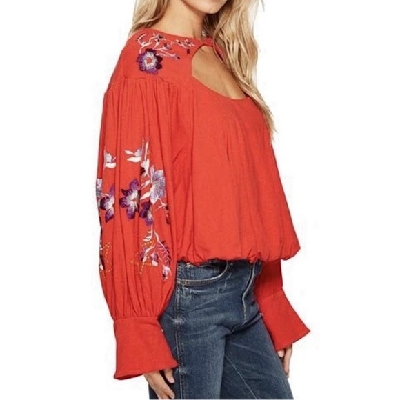 Free People Lita Oversized Floral Embroidered Top - Picture 3 of 7